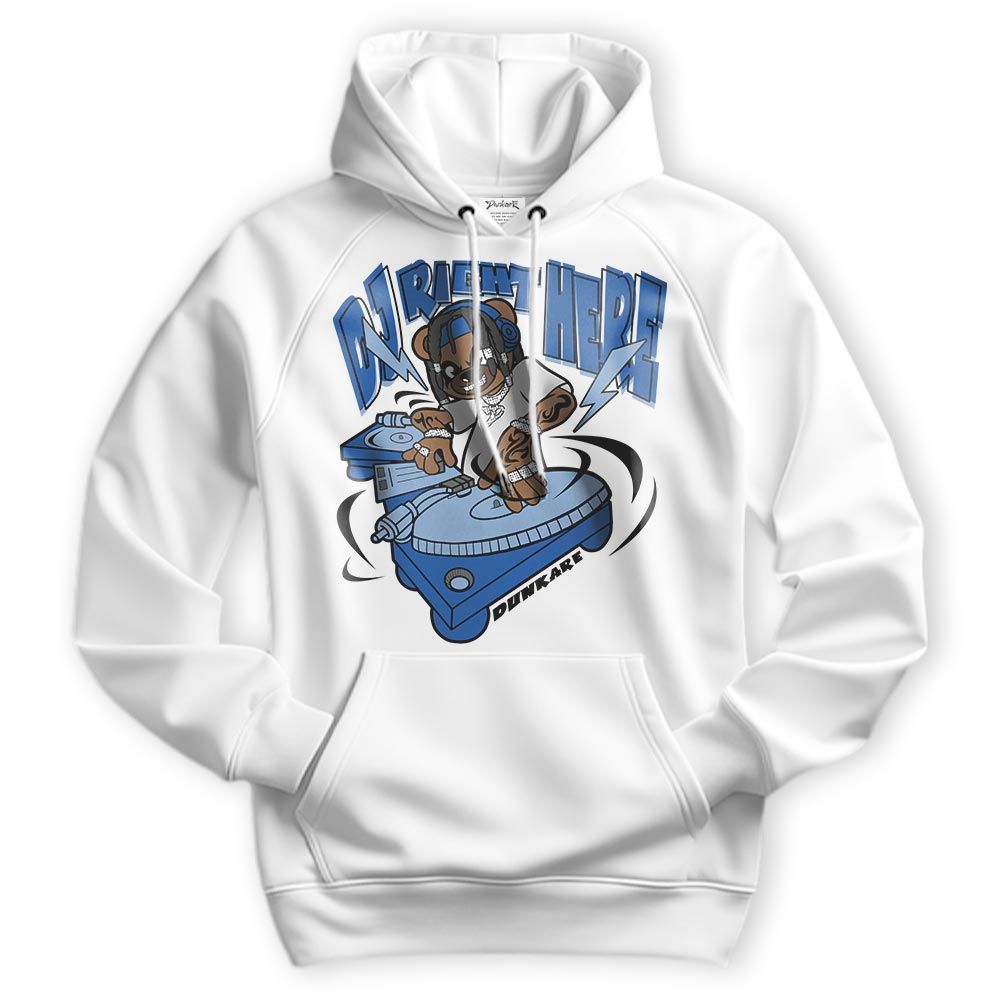 Sweatshirt To Match Low Space Royal 11s Hoodie - DJ Right Here Bear Hoodie Unisex