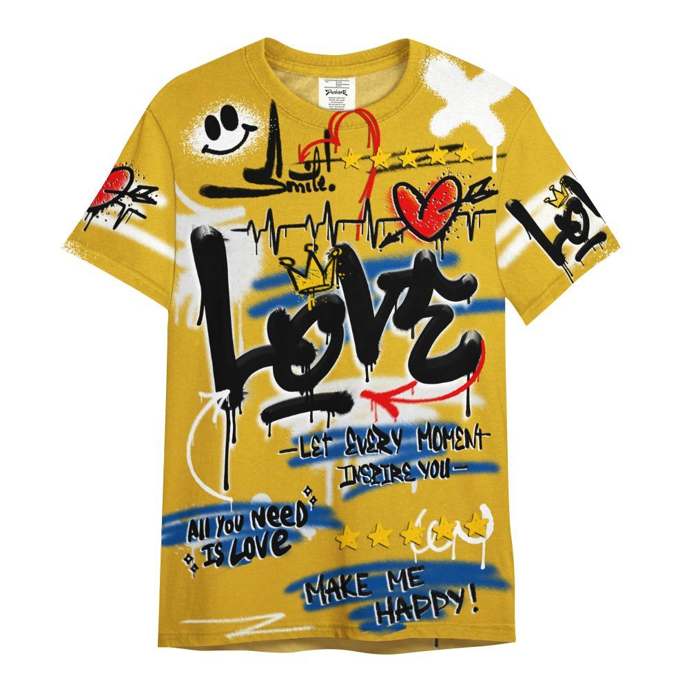 Shirt To Match High Laney 1s - Happy Love Beats Graffiti Streetwear All Over Print
