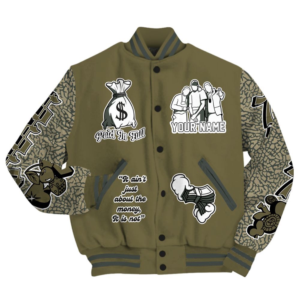 Varsity Jacket To Match Retro Family Affair 3s - Paid In Full Baseball Varsity Jacket Custom Name All Over Print