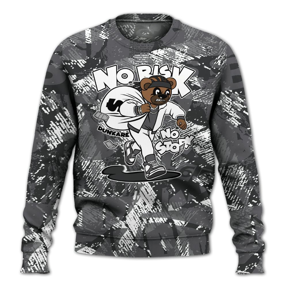 Sweatshirt To Match White Thunder 4s - Certain Bear Abstract Graffiti All Over Print