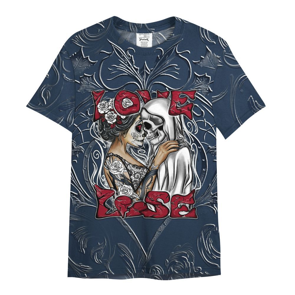 Shirt To Match White Midnight Navy 6s - Loves Lose Gothic All Over Print