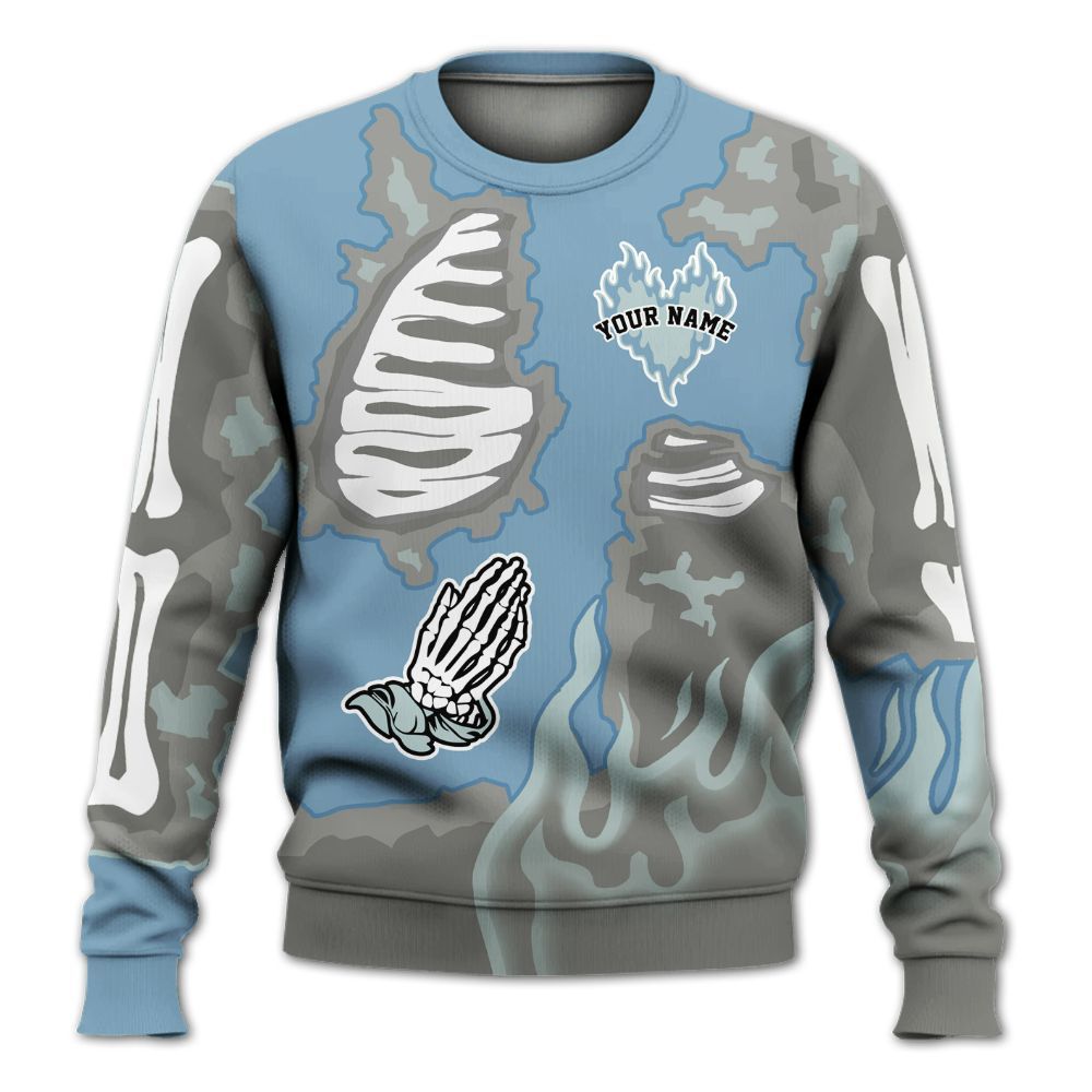 Sweatshirt To Match Denim Worn Blue 2025 4s - Dislike Us Graphic Burning Custom Name All Over Print