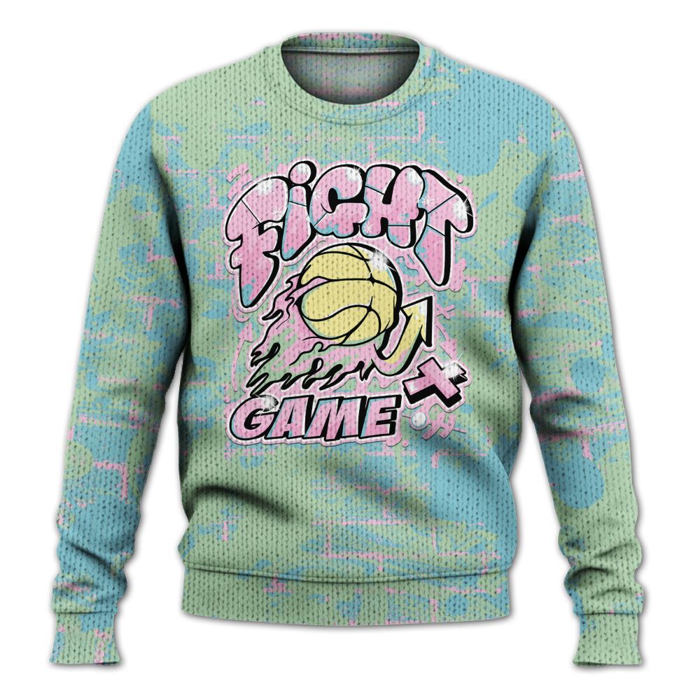 Knitted Sweater To Match SB Dunk Low Visty - Fighter Games Graphic Street Art