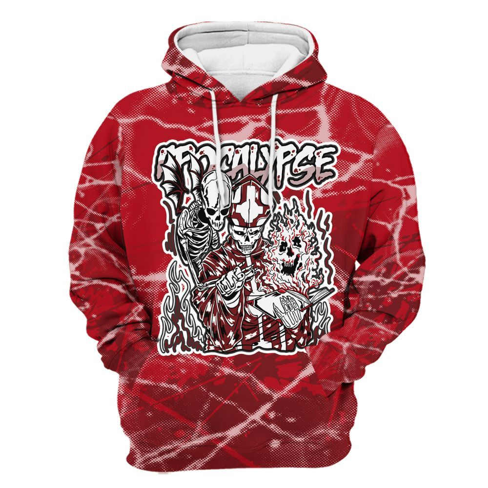 Hoodie To Match Bred Velvet 11s - Apocalypse Skeleton Profound All Over Print