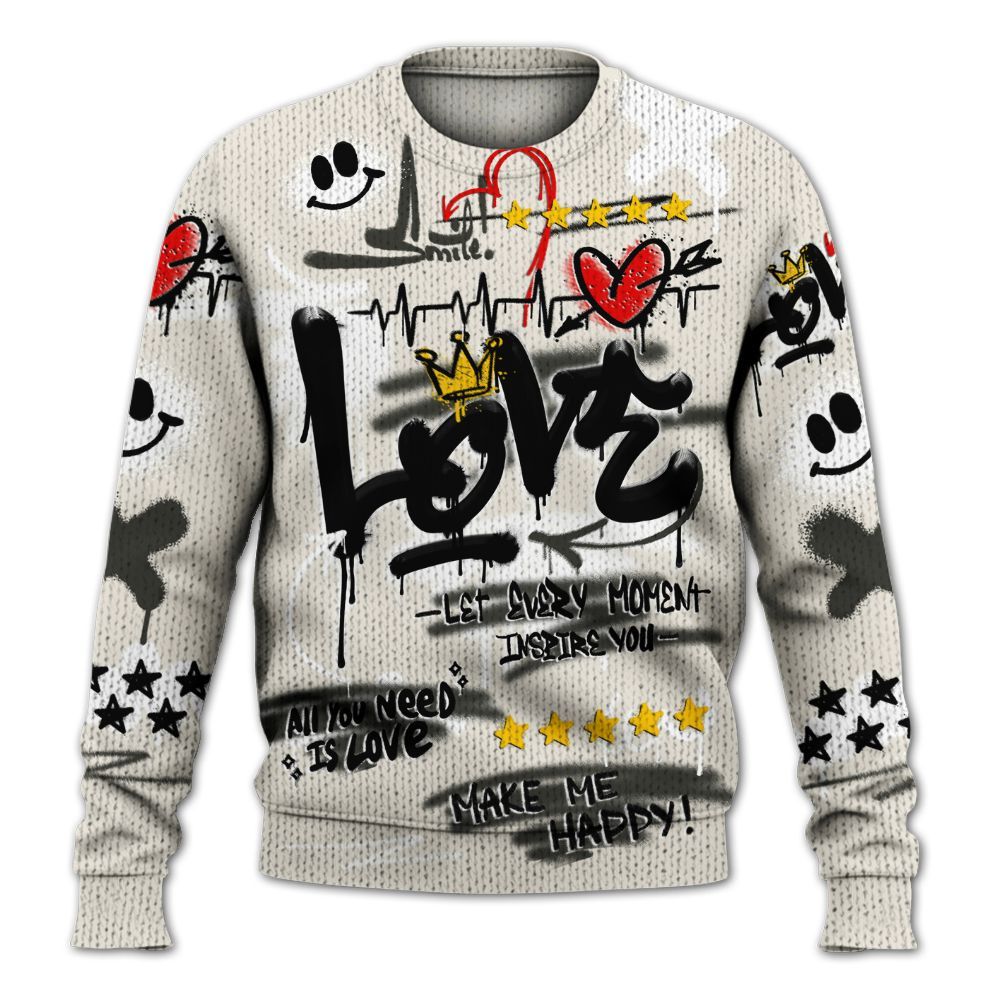 Knitted Sweater To Match Air Max Plus Moonlight Swarovski - Happy Love Beats Graffiti Streetwear