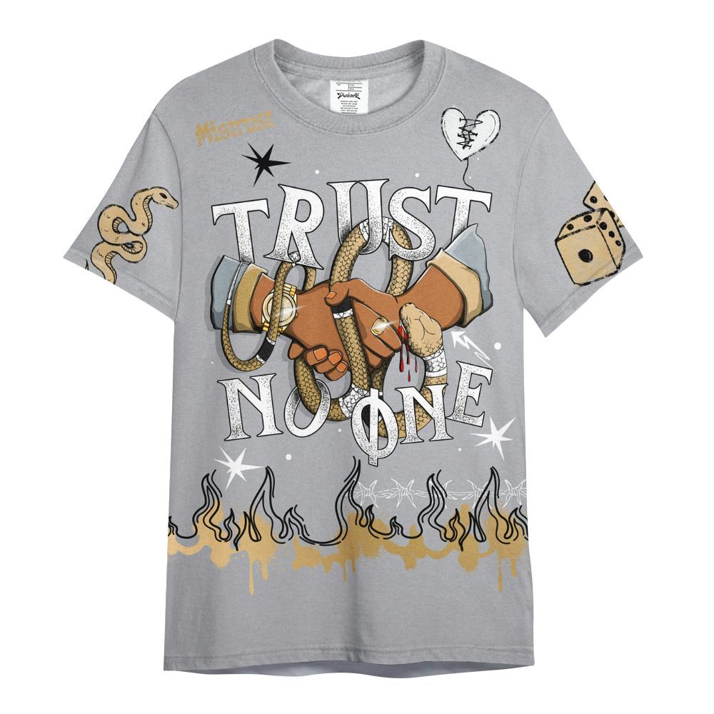 Shirt To Match Retro High OG Cool Grey 1s - Trust No One Snake-Bite Doodle Crayon All Over Print
