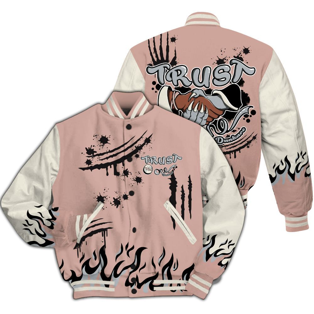 Varsity Jacket To Match Air Force Low 1 Arctic Orange - Graphic Trust No One All Over Print