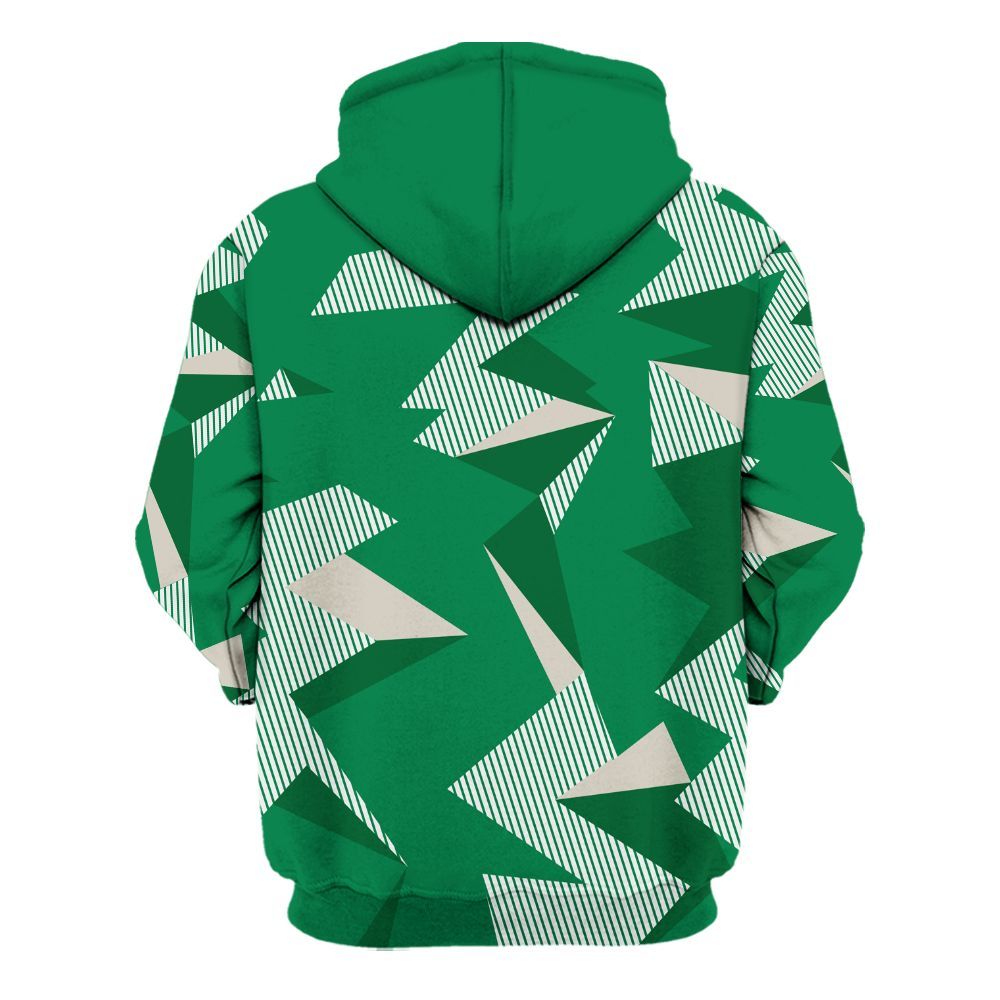 Hoodie To Match Lucky Green 2s - Geometric Camouflage Pattern All Over Print