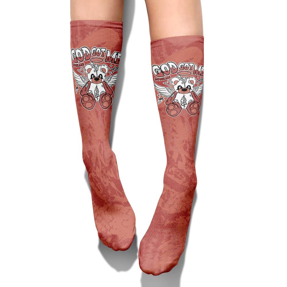 Sock To Match Dune Red 13s - Gods Guides Me Bear Heart Grunge