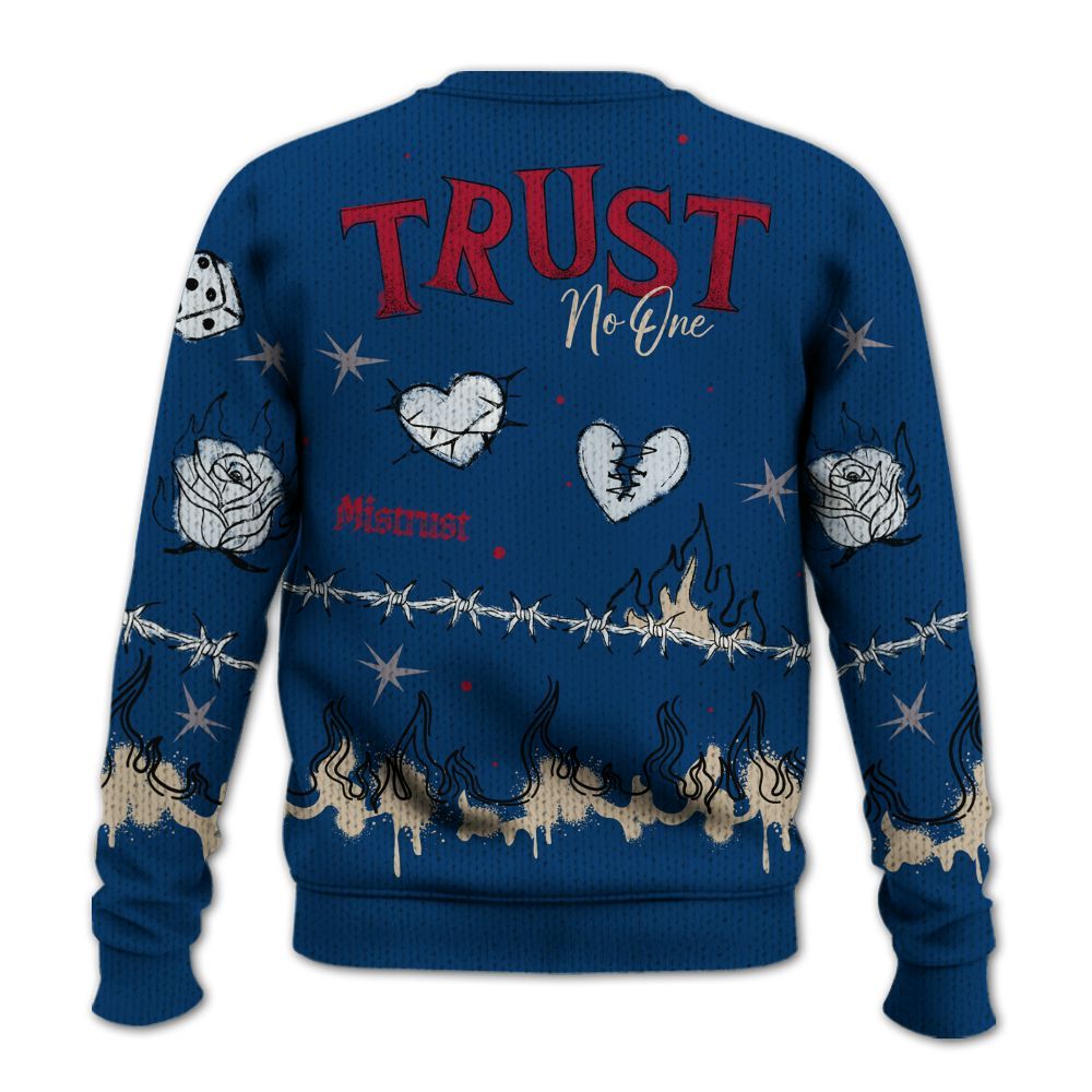 Knitted Sweater To Match Rare Air 4s - Trust No One Snake-Bite Doodle Crayon