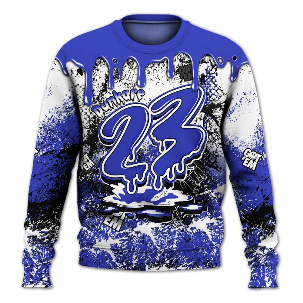 Sweatshirt To Match Retro Black Concord 12s - Dripping 23 Drip All Over Print