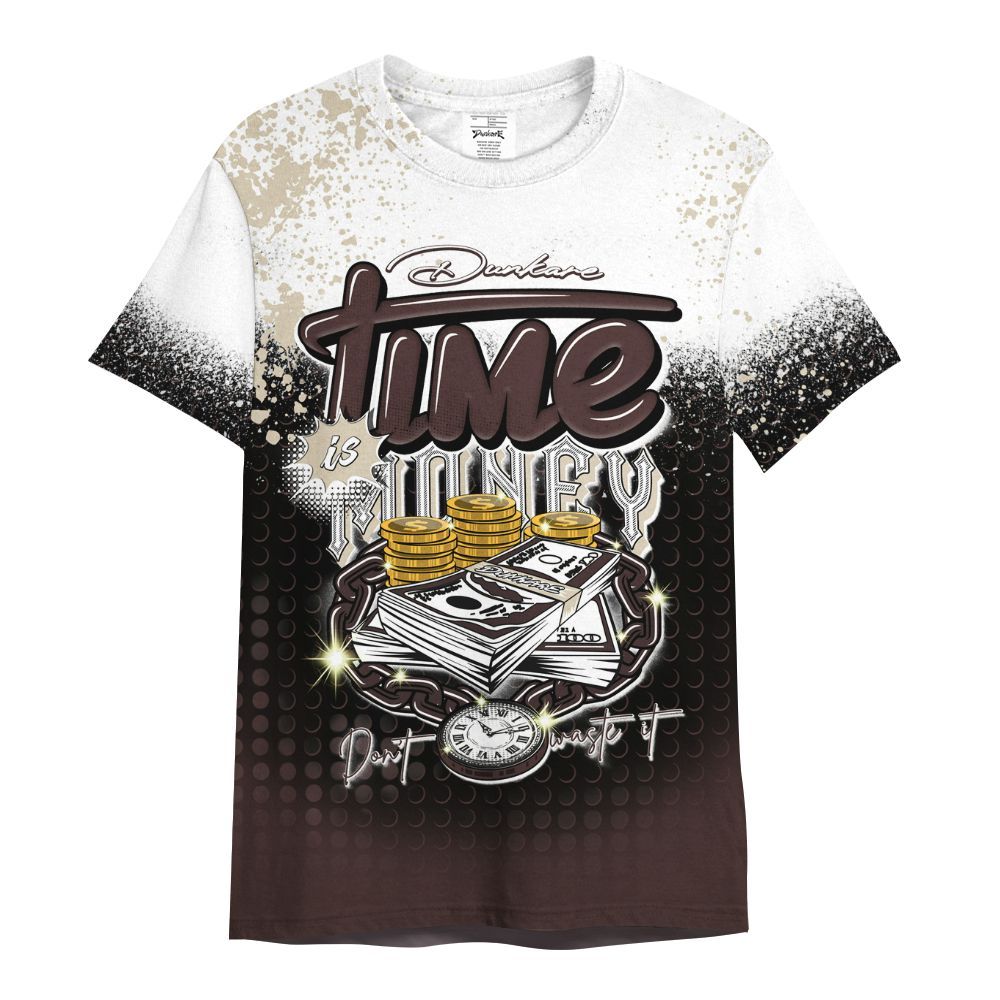 Shirt To Match Burgundy Crush 3s - Halftone Time Is Money All Over Print