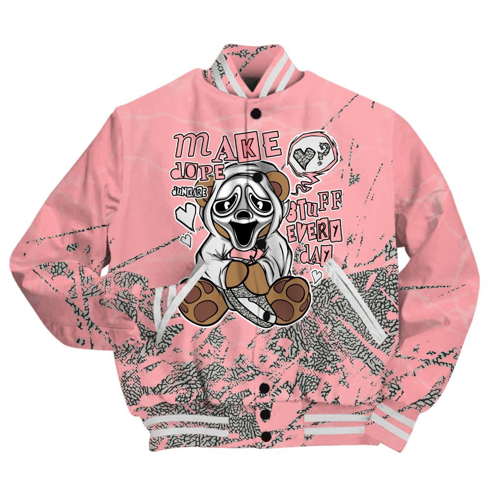 Varsity Jacket To Match Retro Wings 3s Shirt - Make Dopes Bear Profound All Over Print