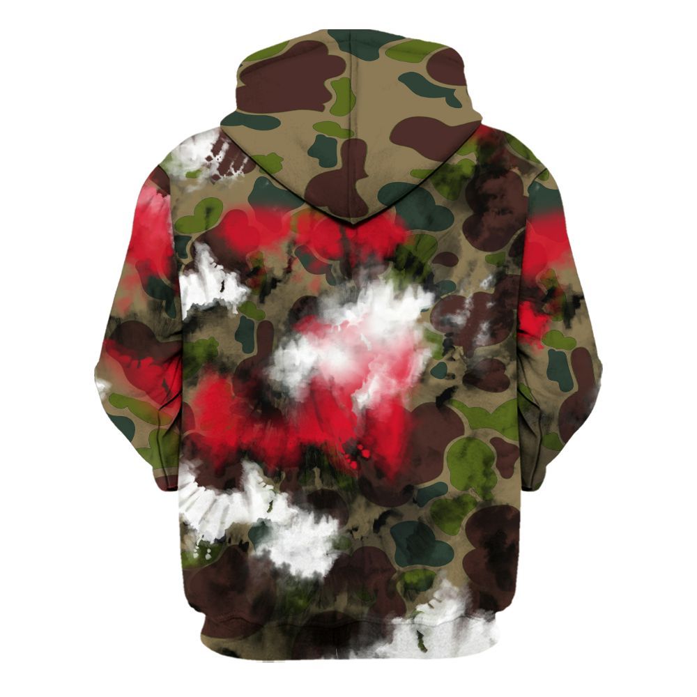 Hoodie To Match Air Max 90 Duck Camo Red - SNEAKER Girl Money Drip Tie Dye All Over Print
