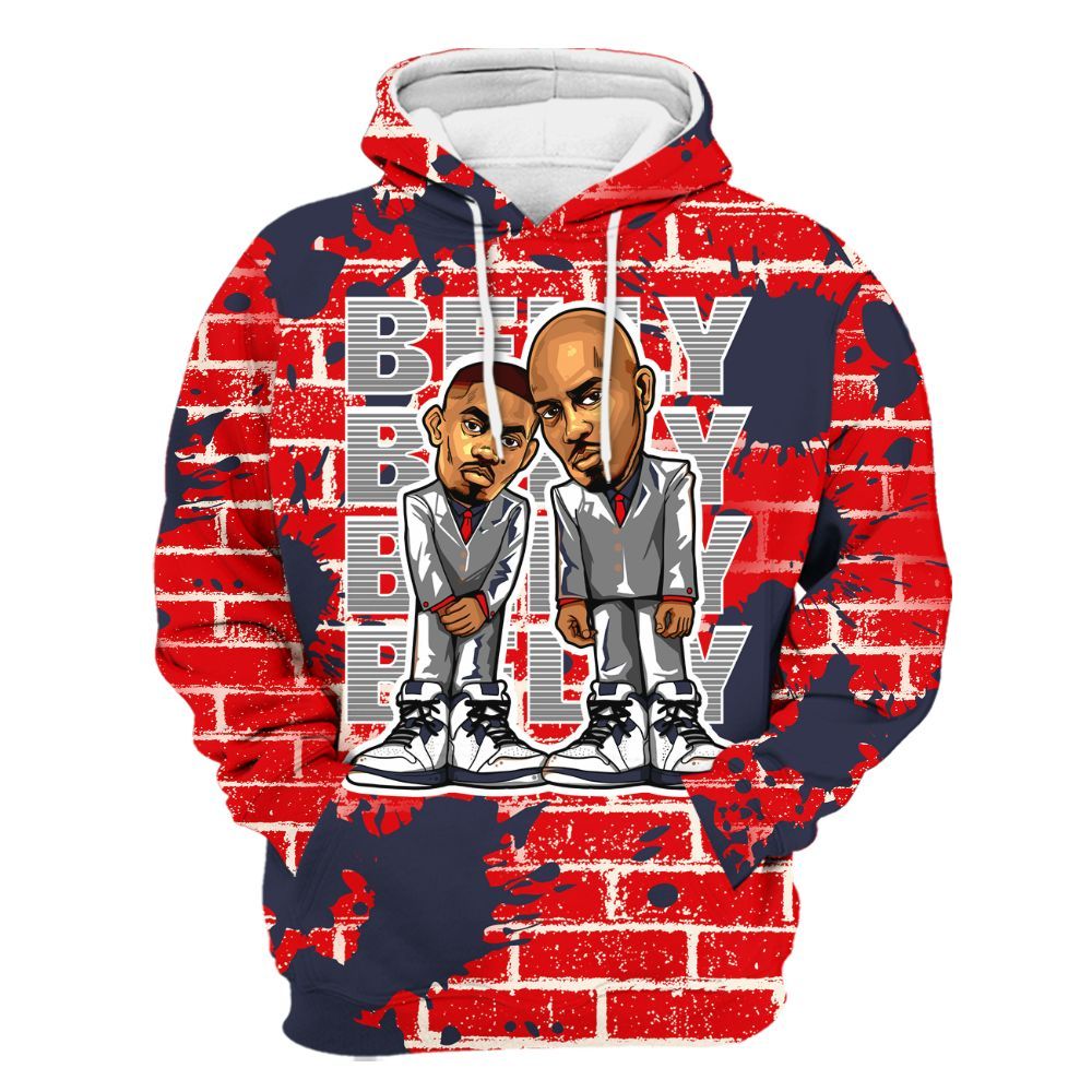 Hoodie To Match Low OG Howard University 1s - Belly Sneakers Graphic Halloween All Over Print