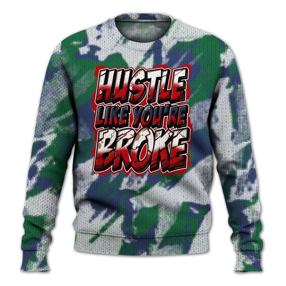 Knitted Sweater To Match Midnight Navy 13s - Hustles Like Broke Abstract