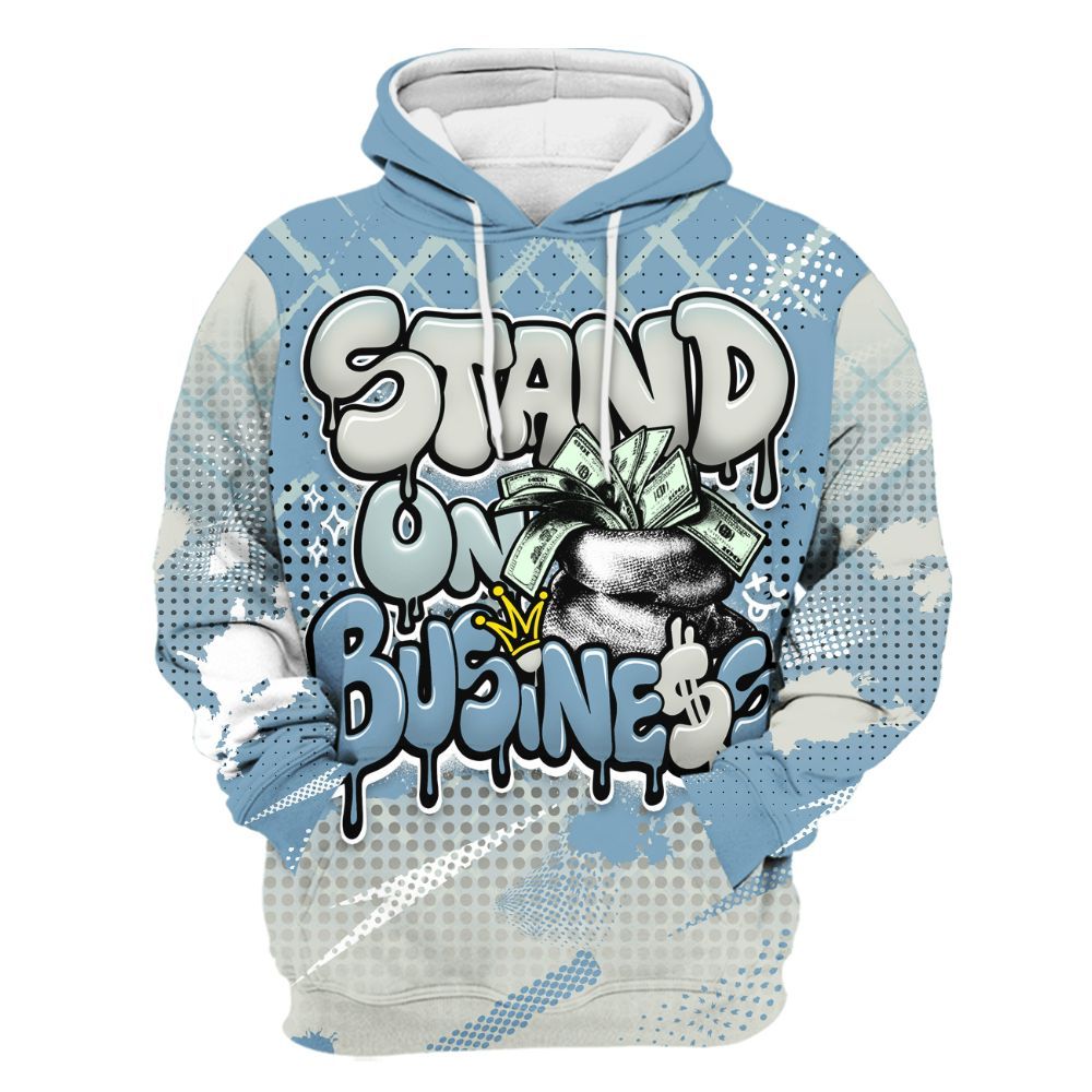 Hoodie To Match Denim Worn Blue 2025 4s - Halftone Stand Business Dripping All Over Print