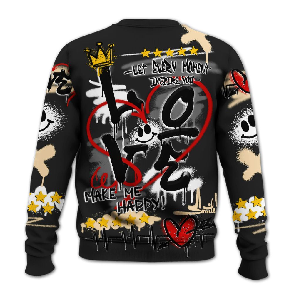 Sweatshirt To Match Kobe 9 EM Mambacita - Happy Love Beats Graffiti Streetwear All Over Print