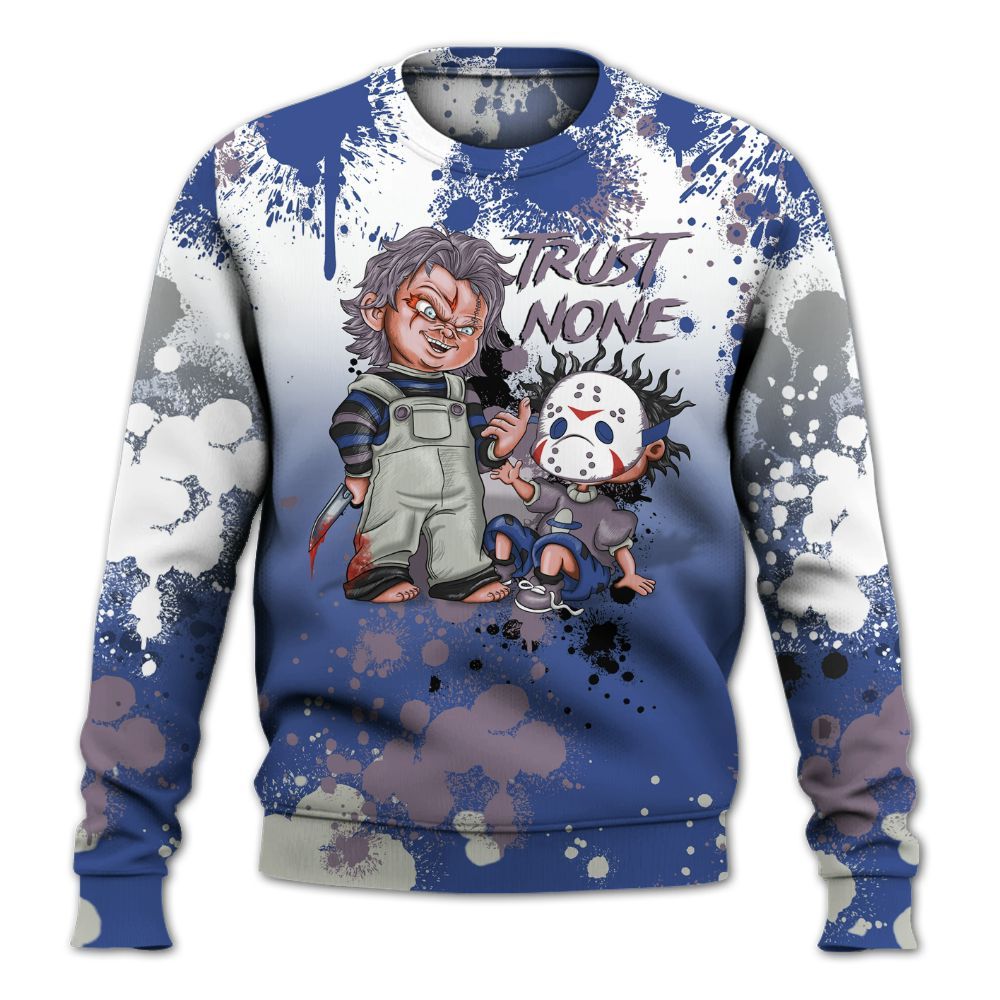 Sweatshirt To Match Low OG Voodoo Alternate 1s - Trust No One Scary All Over Print