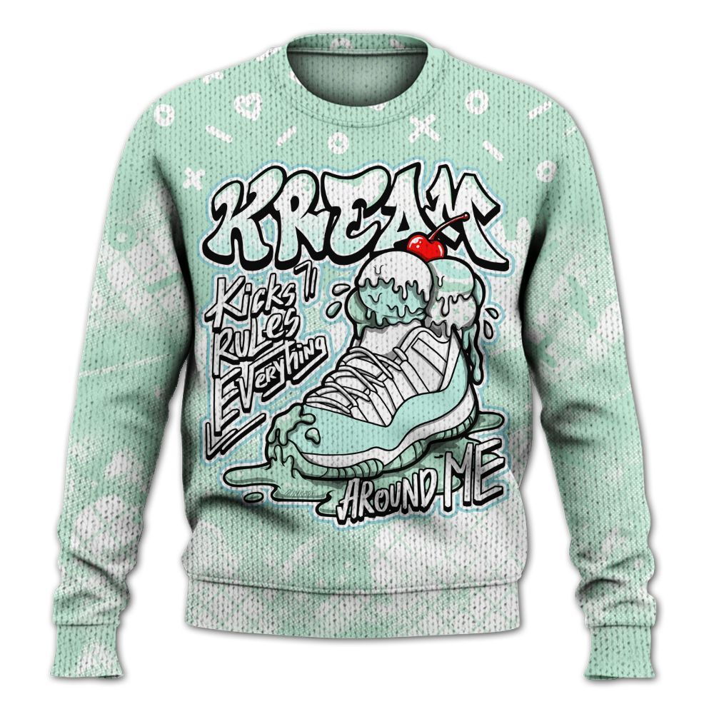 Sweater To Match Retro Low Igloo 11s - Kream Kicks Rule Drip Graphic