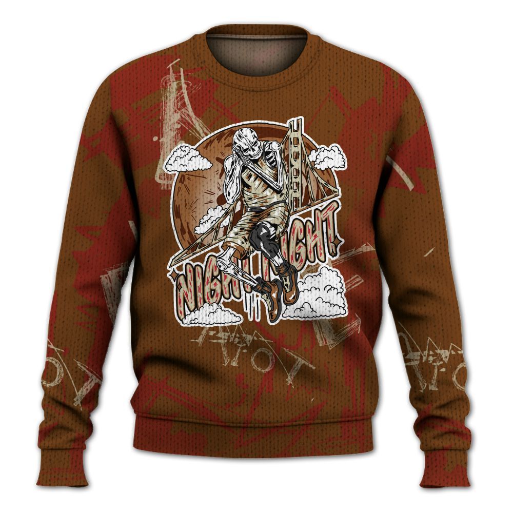 Knitted Sweater To Match Archaeo Brown 5s - Seeya Skeleton Messyz