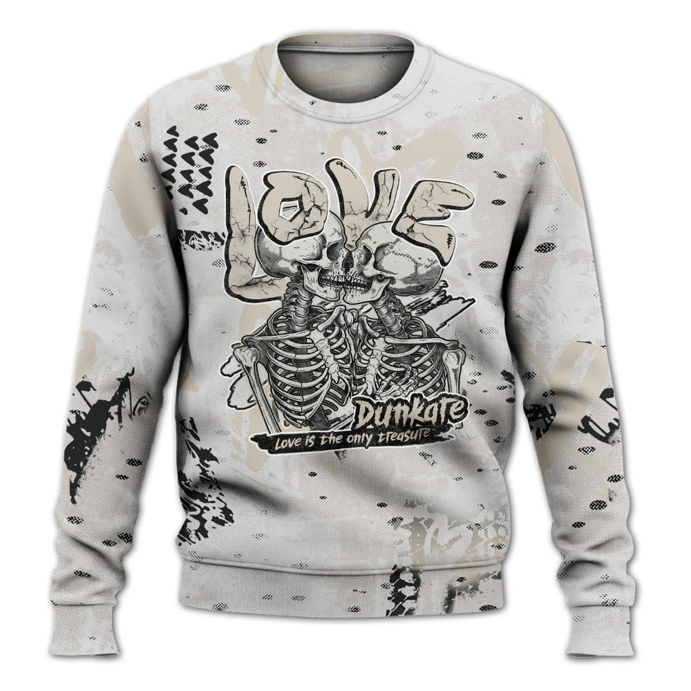 Sweatshirt To Match Retro Reverse Metallic 5s - Skull Love All Over Print