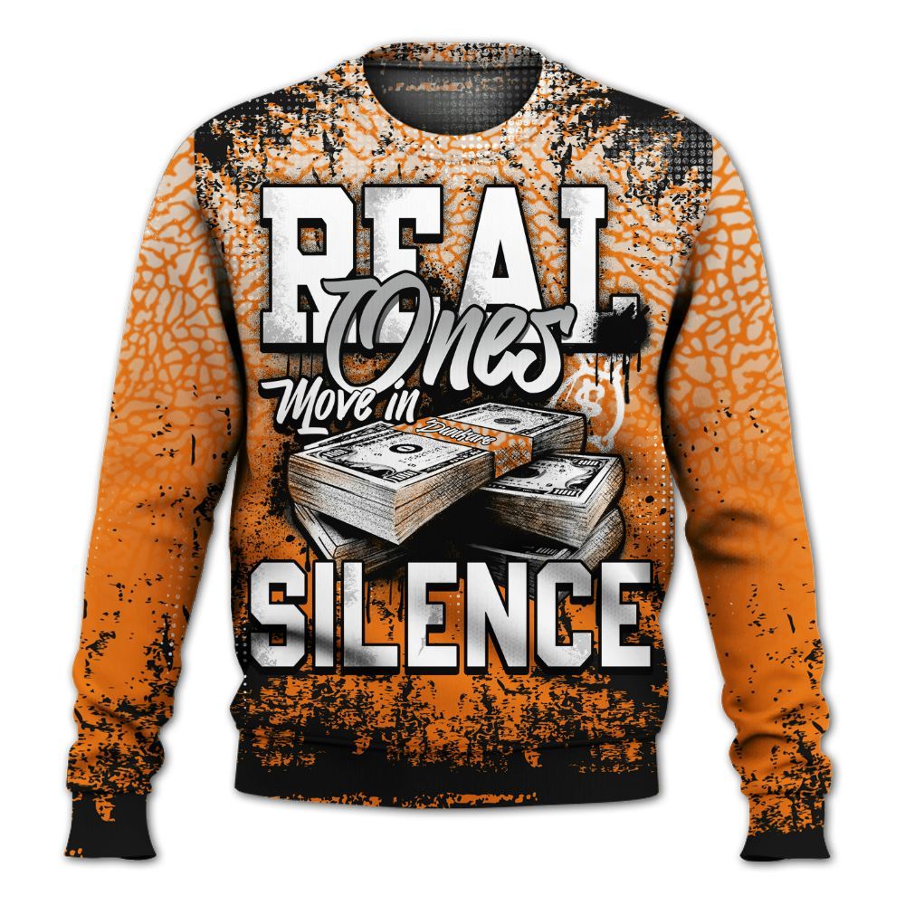 Sweatshirt To Match Orange Citrus 3s - Move In Silence Money Street Retro All Over Print