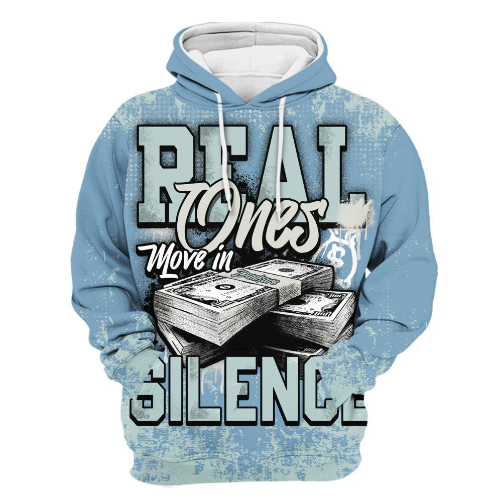 Hoodie To Match Denim Worn Blue 2025 4s - Move In Silence Money Street Retro All Over Print