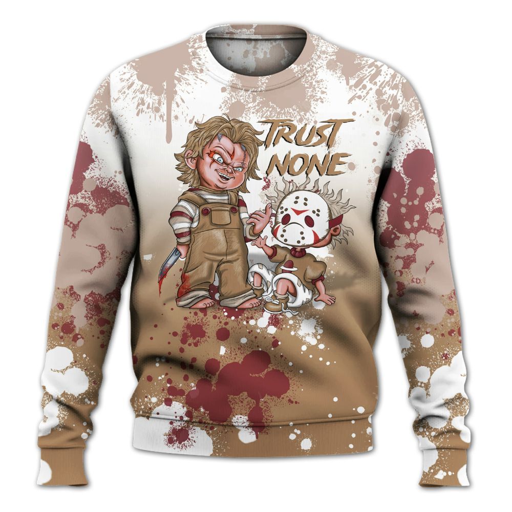 Sweatshirt To Match Kobe 4 Gold Medal - Trust No One Scary All Over Print