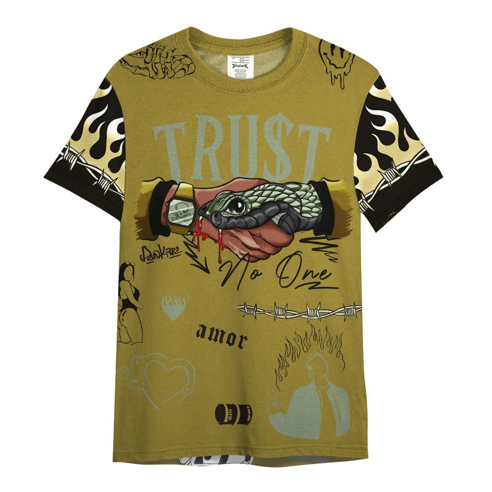 Shirt To Match Air Flightposite Metallic Gold - Snake Trust No One All Over Print