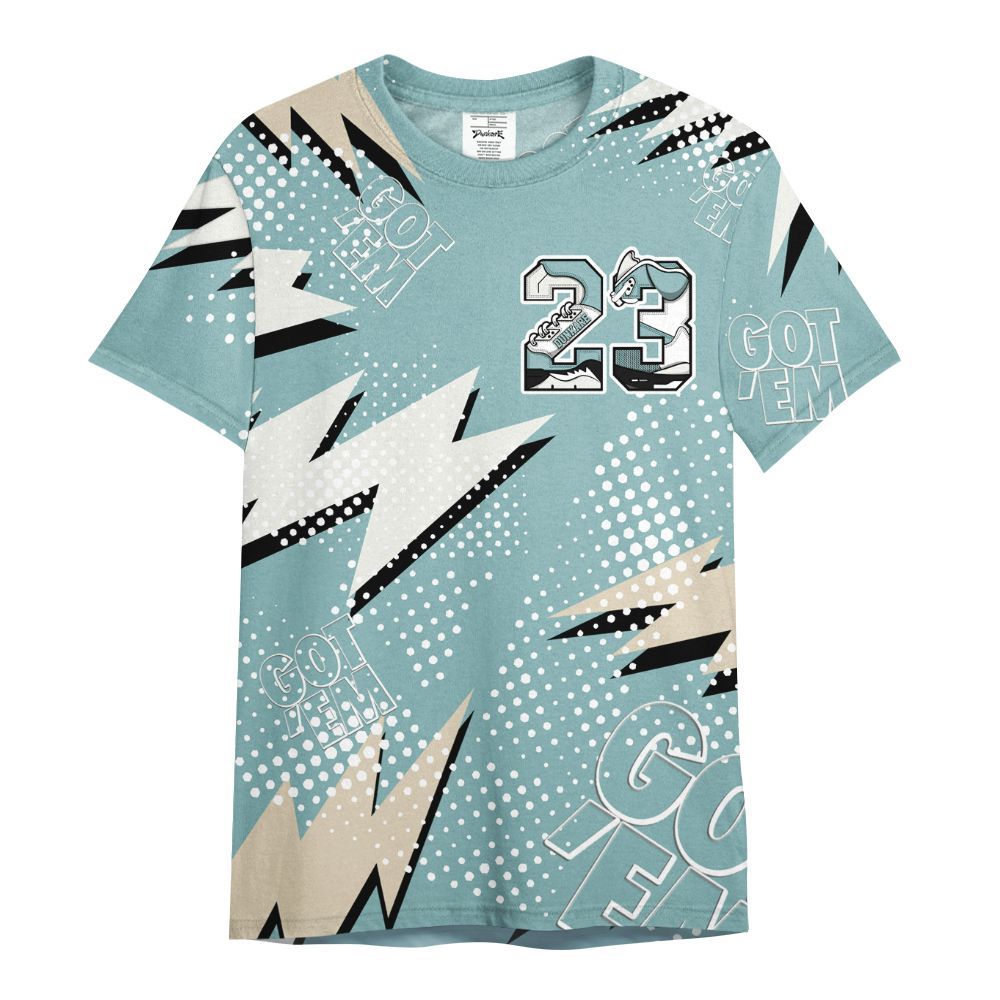 Shirt To Match Dunk Low Glacier Blue Pale Ivory - Custom Name Number 23 5s All Over Print