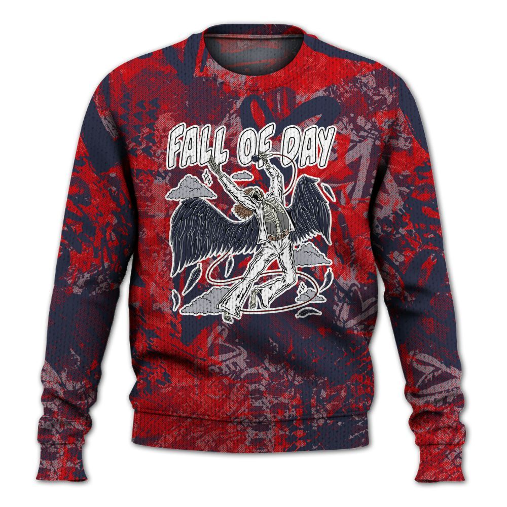 Knitted Sweater To Match Low OG Howard Bison 1s - Fall Of Days Skeleton Heart