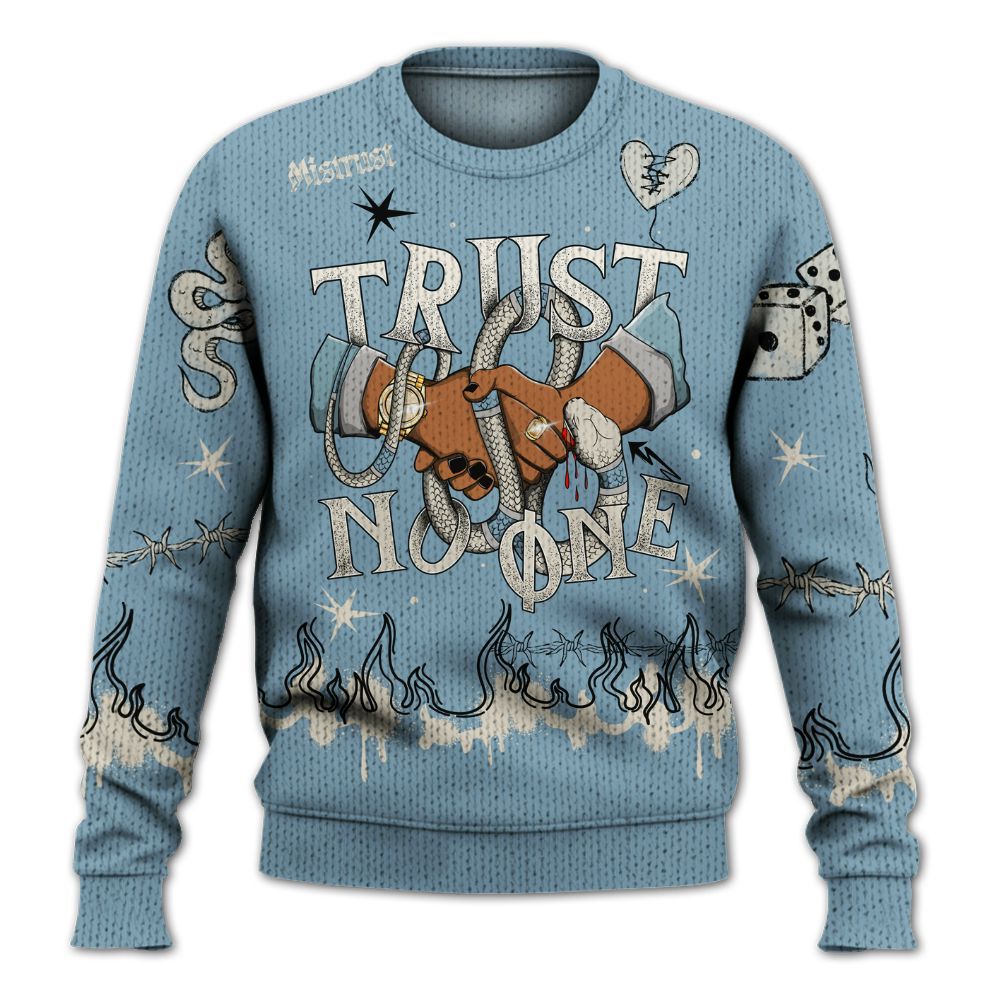 Knitted Sweater To Match Retro SoleFly 13s - Trust No One Snake-Bite Doodle Crayon