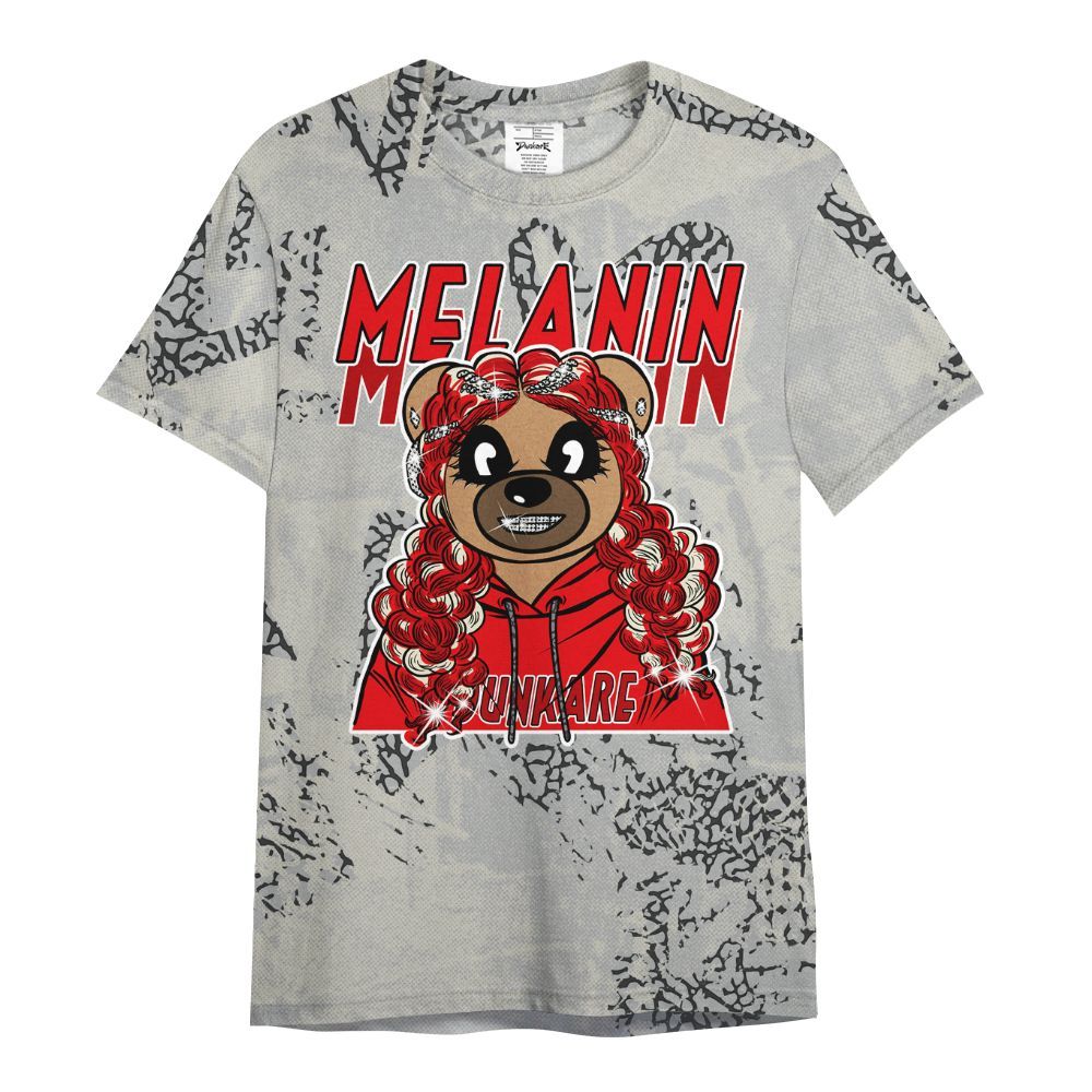 Shirt To Match Cement Grey 3s - Pigments Bear Heart Grunge All Over Print