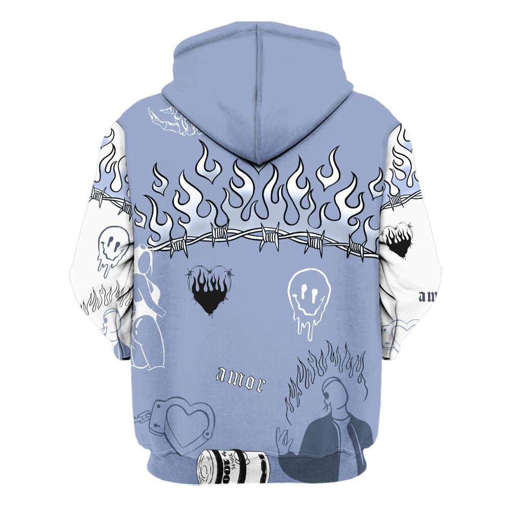 Hoodie To Match Retro Blue Grey 13s - Snake Trust No One All Over Print