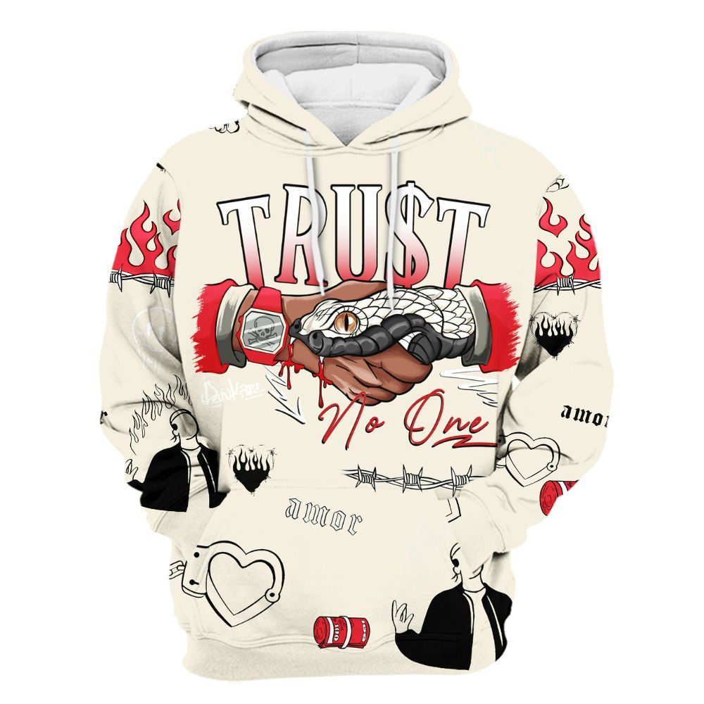 Hoodie To Match Low OG Sail 1s - Snake Trust No One All Over Print