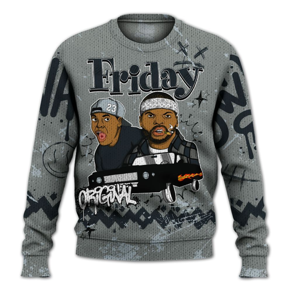 Knitted Sweater To Match Retro Georgetown 6s - Friday Sneaker Crayon