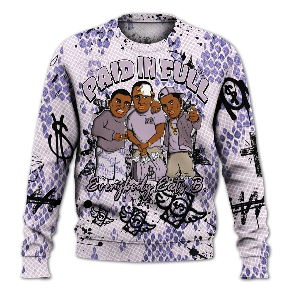 Sweatshirt To Match Air Force 1 Low Purple Snake - Everybody Paid In Full Crayon All Over Print
