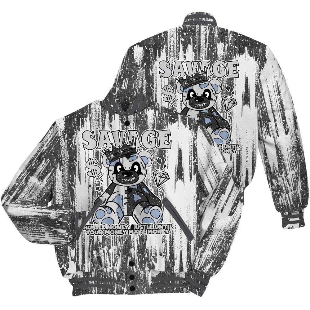 Varsity Jacket To Match Reverse Black White 6s Shirt - Savages Bear Glitch Art All Over Print