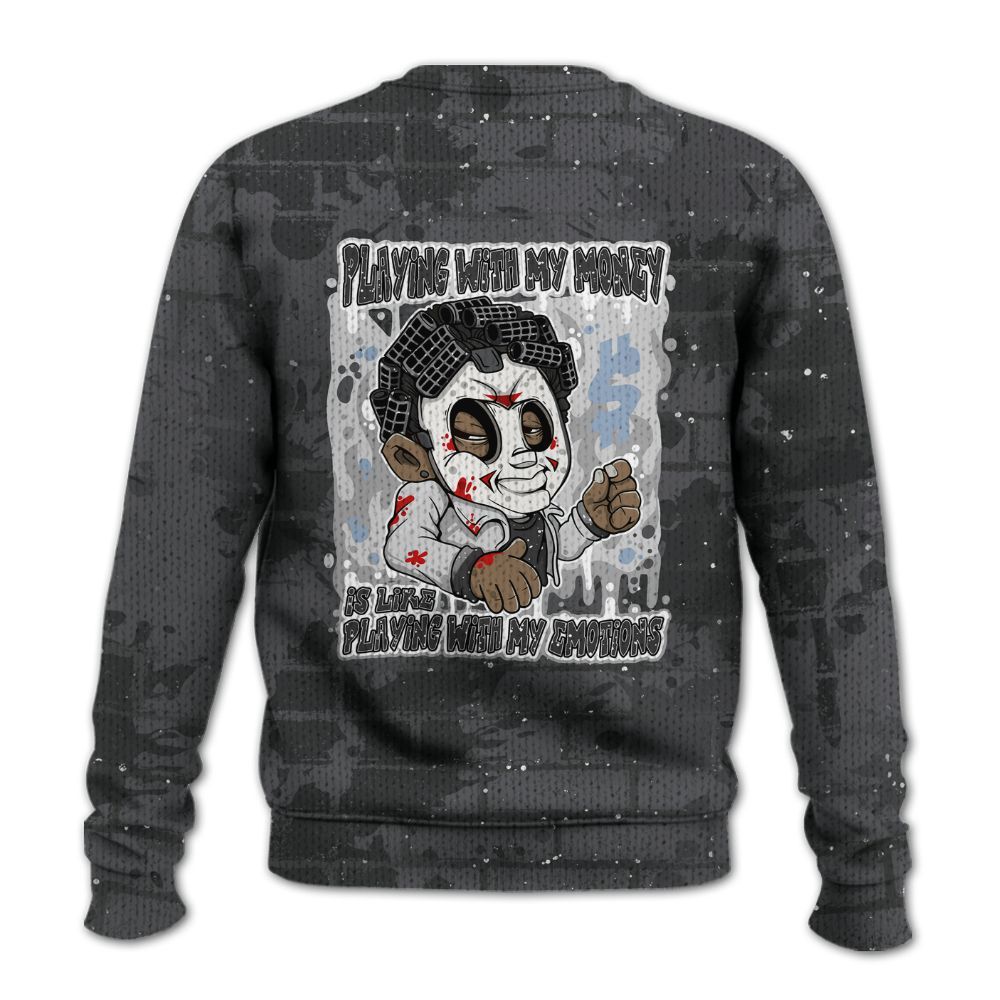 Knitted Sweater To Match Reverse Oreo 6s - Playing With My Money Graphic Halloween