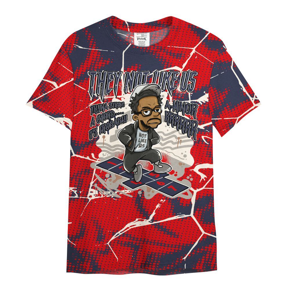 Shirt To Match Low OG Howard University 1s - Hopscotch Dislike Us Graphic Crack All Over Print