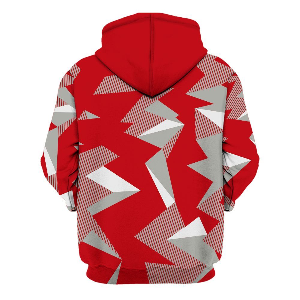 Hoodie To Match Air Griffey Max Gray Reds 1s - Geometric Camouflage Pattern All Over Print
