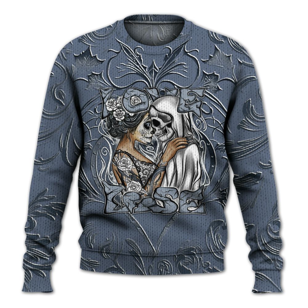 Knitted Sweater To Match Low Diffused Blue 11s - Loves Lose Gothic