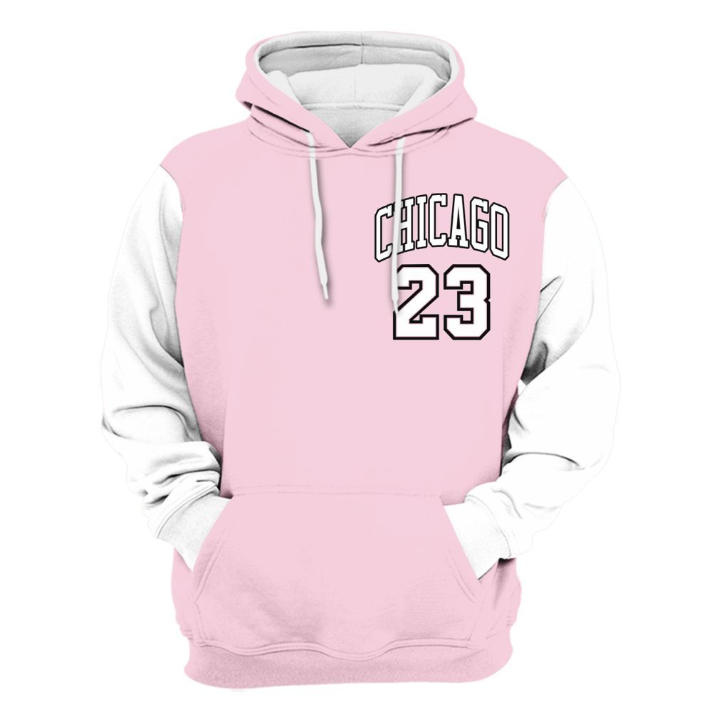 Hoodie To Match Orchid 4s Varsity Jacket, Custom Name Chicago 23 All Over Print
