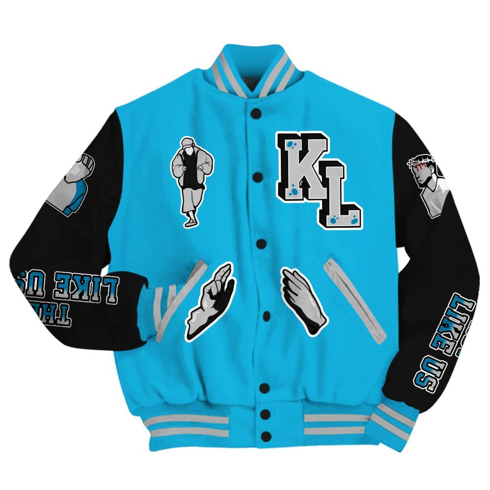 Varsity Jacket To Match Black University Blue 2026 14s - Dislike Us Graphic All Over Print