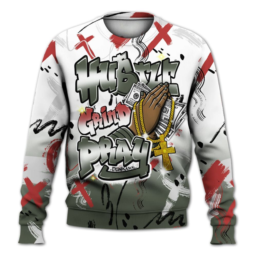 Sweatshirt To Match Air Force 1 Low Year Of The Snake Shirt, Money Hustle Grind Pray All Over Print