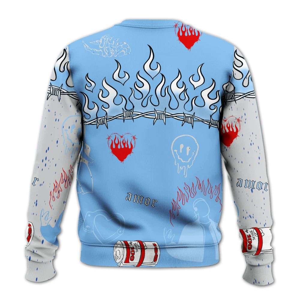 Sweatshirt To Match University Blue 5s - Snake Trust No One All Over Print