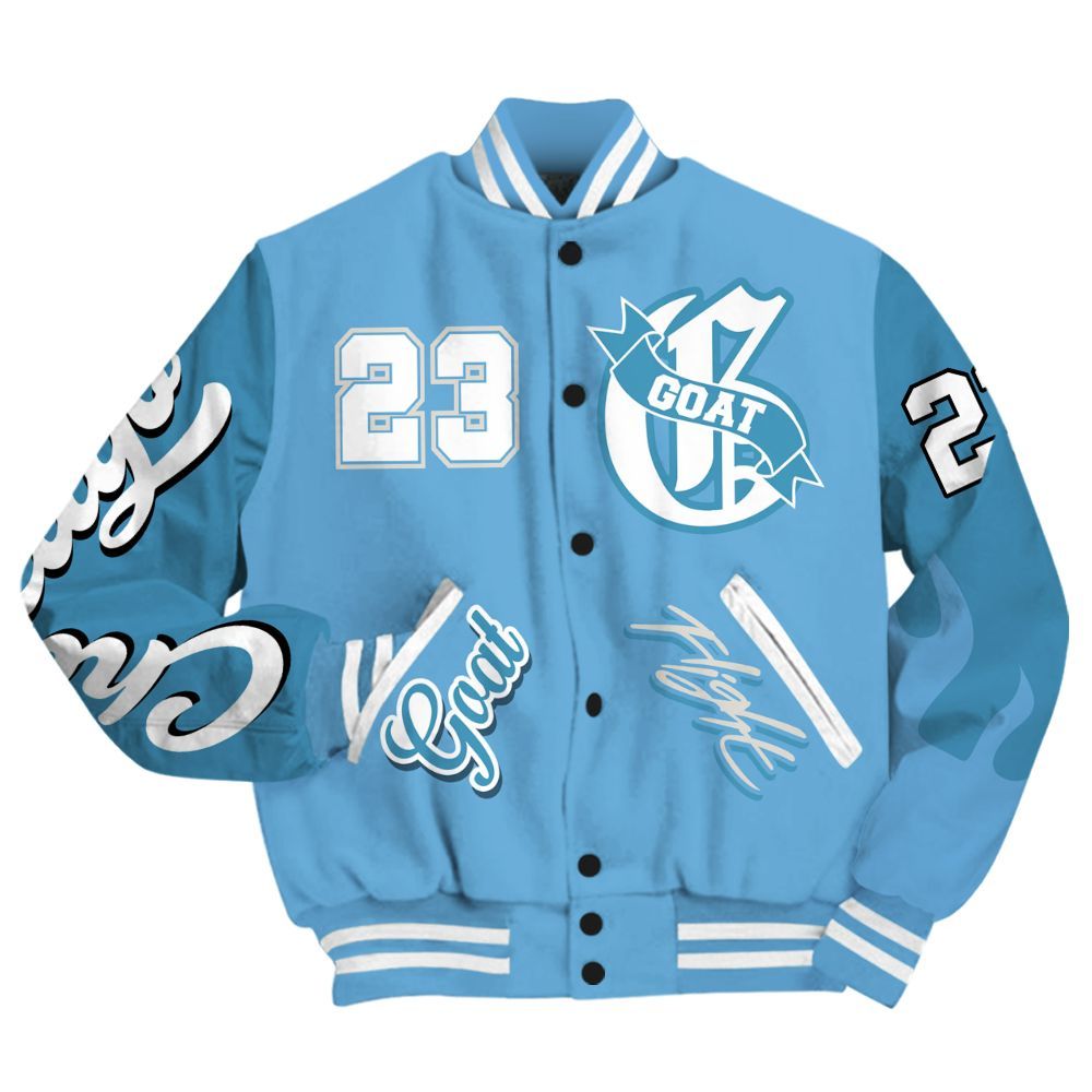 Varsity Jacket To Match SB Dunk Low University Blue - The G.O.A.T Flight Streetwear All Over Print