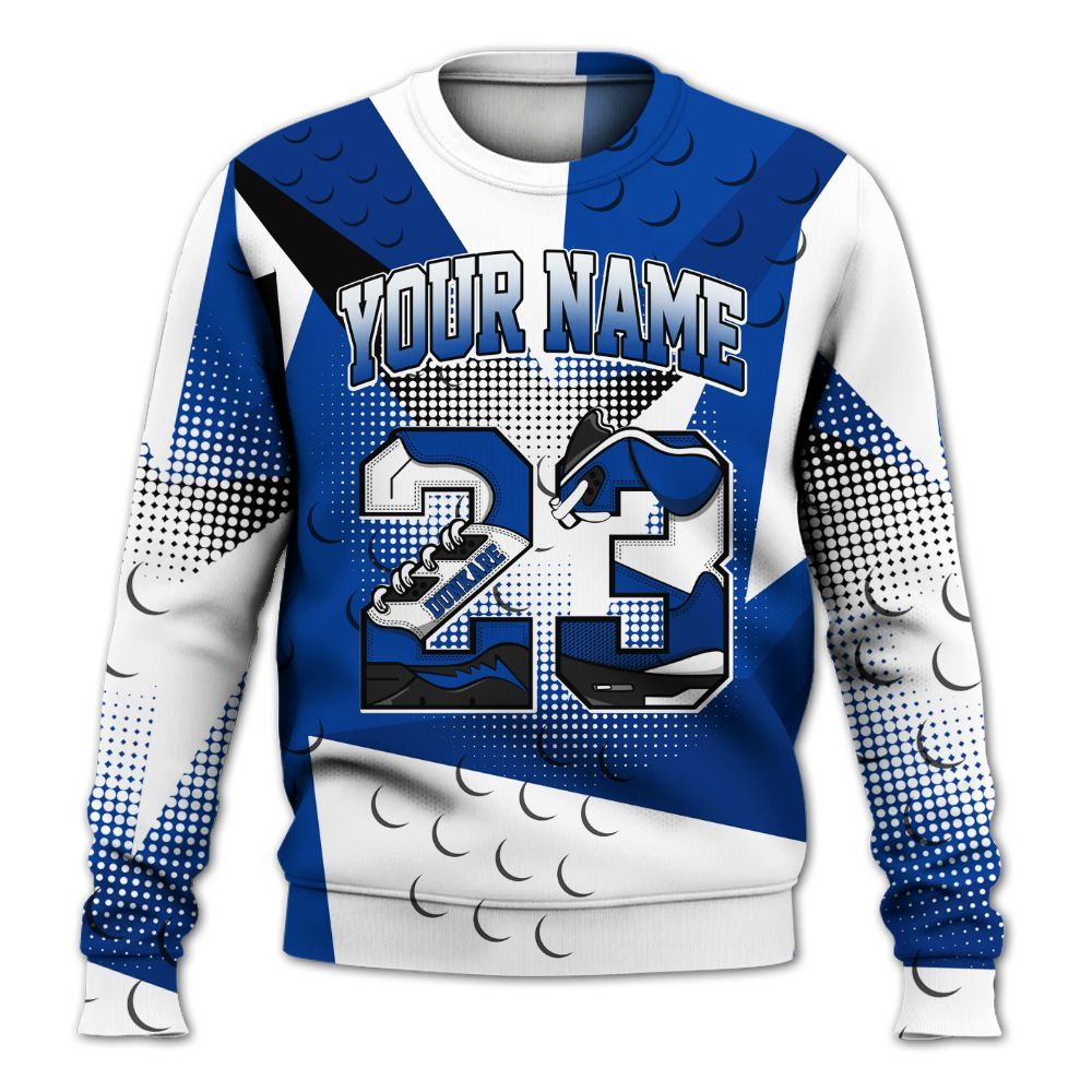 Sweatshirt To Match Hyper Royal 12s - Poly Custom Name Number 23 5s All Over Print