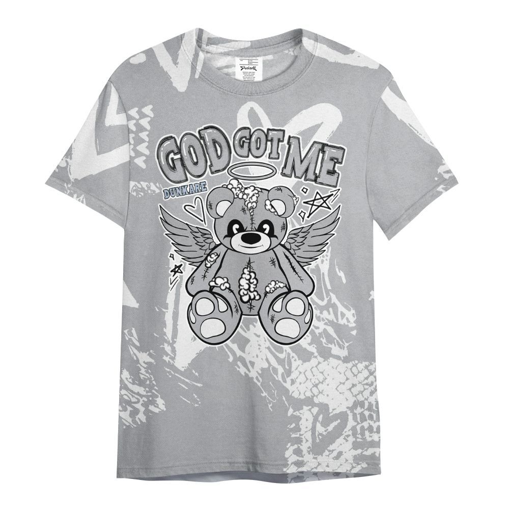 Shirt To Match Low OG Wolf Grey 1s - Gods Guides Me Bear Heart Grunge All Over Print